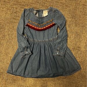 Nannette Kids Denim Dress Side 4 Western Aztec